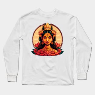 Divine lady goddess artistic graphic stylized sacred feminine Long Sleeve T-Shirt